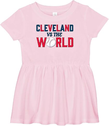 inktastic Cleveland Vs. The World Blue and Red with Baseball Infant Dress in Saudi Arabia