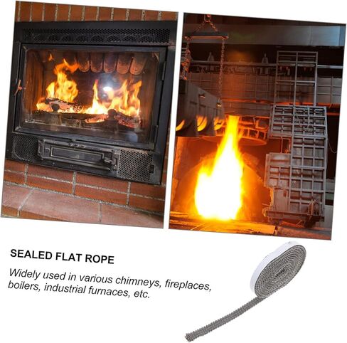 1 Roll Stove Door Gasket Tape Flat Stove Rope High Temperature Resistant Fiberglass Seal for Boilers Ovens Easy to Cut Install Excellent Heat Retention Energy Efficiency in Saudi Arabia