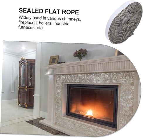 1 Roll Stove Door Gasket Tape Flat Stove Rope High Temperature Resistant Fiberglass Seal for Boilers Ovens Easy to Cut Install Excellent Heat Retention Energy Efficiency in Saudi Arabia