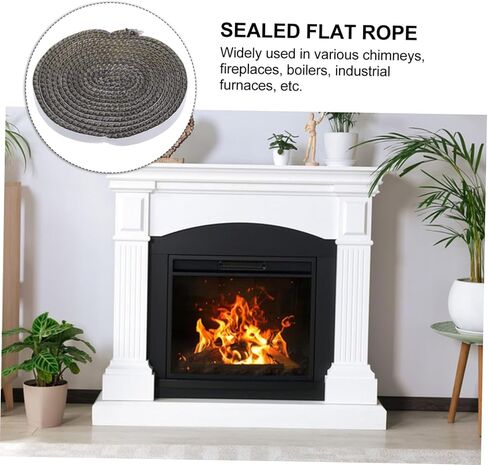 1 Roll Stove Door Gasket Tape Flat Stove Rope High Temperature Resistant Fiberglass Seal for Boilers Ovens Easy to Cut Install Excellent Heat Retention Energy Efficiency in Saudi Arabia