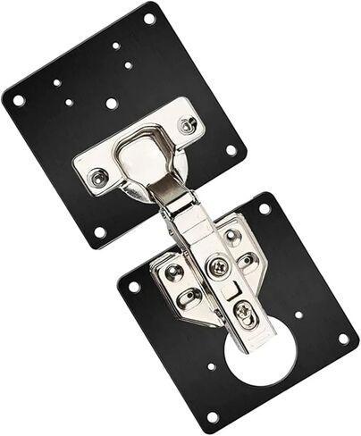 Hinge Repair Plate Stainless Steel Black Bracket with Screws 4Pcs in Saudi Arabia