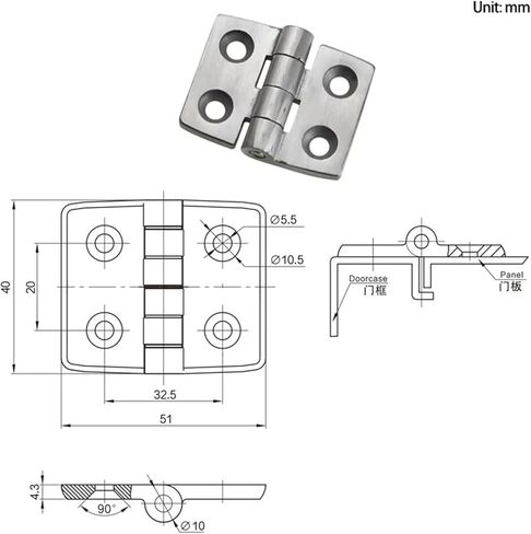 صندوق توزيع معدات الأتمتة الكهربائية الصناعية 304 مفصل من الفولاذ المقاوم للصدأ 1 قطعة in Kuwait