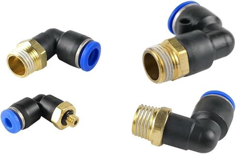 النحاس خرطوم الهواء الهوائية موصل سريع 90 درجة L على شكل الزاوية اليمنى الكوع المقابس PL8-02/10-03 مللي متر 1 قطعة (PL16-03) in Kuwait