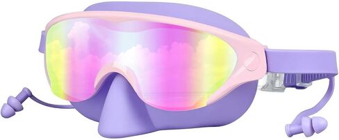 قناع نظارات السباحة للأطفال من Zoomsnail مع غطاء للأنف، نظارات سباحة مضادة للكسر وتسرب الأشعة فوق البنفسجية للأطفال الصغار من عمر 3 إلى 15 عامًا (وردي) in Kuwait