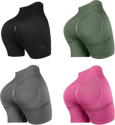 4 Piece Women Workout Shorts Tie Dye High Waist Butt Lifting Shorts Tight Women Workout Gym Yoga Sports Shorts in Kuwait