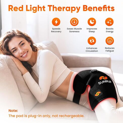 العلاج بالضوء الأحمر للجسم، وسادات علاج قابلة للطي لمفاصل الورك والخصر والكتف والركبة، وسادة إضاءة بالأشعة تحت الحمراء للرجال والنساء هدايا عيد الميلاد مع أشرطة تمديد (أسود) in Kuwait