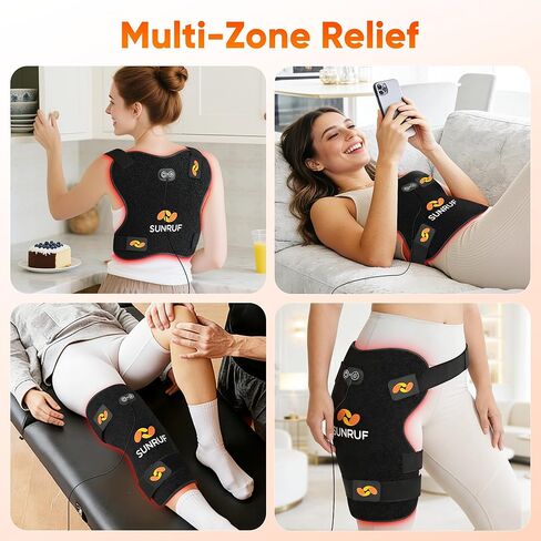 العلاج بالضوء الأحمر للجسم، وسادات علاج قابلة للطي لمفاصل الورك والخصر والكتف والركبة، وسادة إضاءة بالأشعة تحت الحمراء للرجال والنساء هدايا عيد الميلاد مع أشرطة تمديد (أسود) in Kuwait