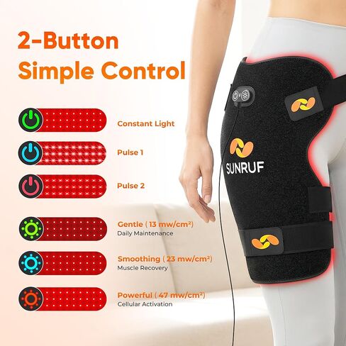 العلاج بالضوء الأحمر للجسم، وسادات علاج قابلة للطي لمفاصل الورك والخصر والكتف والركبة، وسادة إضاءة بالأشعة تحت الحمراء للرجال والنساء هدايا عيد الميلاد مع أشرطة تمديد (أسود) in Kuwait