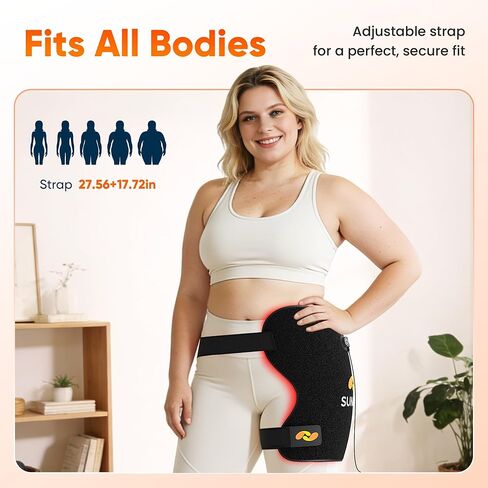 العلاج بالضوء الأحمر للجسم، وسادات علاج قابلة للطي لمفاصل الورك والخصر والكتف والركبة، وسادة إضاءة بالأشعة تحت الحمراء للرجال والنساء هدايا عيد الميلاد مع أشرطة تمديد (أسود) in Kuwait