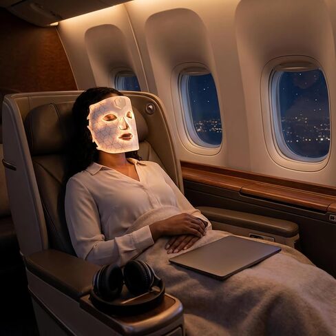 JVV Red Light Therapy for Face, 7 Colors LED Facial Skin Care Mask, 10-Minute Auto Off, Wearable for Home Use, White in Saudi Arabia