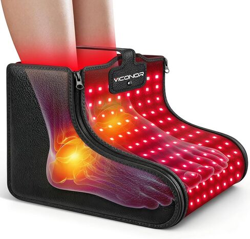 Viconor Red Light Therapy for Feet, Red Light Therapy Shoe Wraps for Feet and Ankle Neuropathy Relief - Portable Infrared Light Therapy Device for Foot & Ankle, Zipper Removable Adjustable Timer in Kuwait