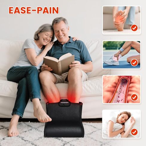 Viconor Red Light Therapy for Feet, Red Light Therapy Shoe Wraps for Feet and Ankle Neuropathy Relief - Portable Infrared Light Therapy Device for Foot & Ankle, Zipper Removable Adjustable Timer in Kuwait