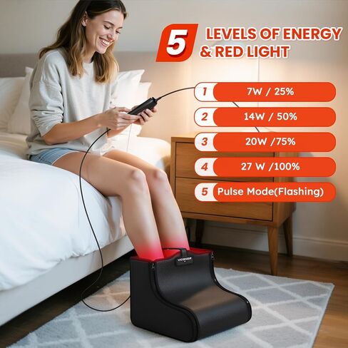 Viconor Red Light Therapy for Feet, Red Light Therapy Shoe Wraps for Feet and Ankle Neuropathy Relief - Portable Infrared Light Therapy Device for Foot & Ankle, Zipper Removable Adjustable Timer in Kuwait