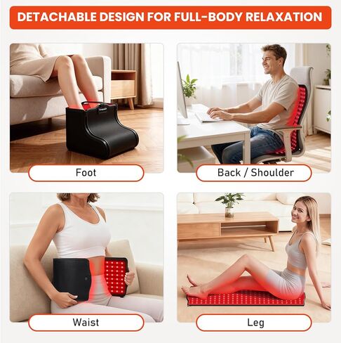 Viconor Red Light Therapy for Feet, Red Light Therapy Shoe Wraps for Feet and Ankle Neuropathy Relief - Portable Infrared Light Therapy Device for Foot & Ankle, Zipper Removable Adjustable Timer in Kuwait