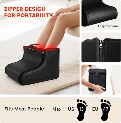 Viconor Red Light Therapy for Feet, Red Light Therapy Shoe Wraps for Feet and Ankle Neuropathy Relief - Portable Infrared Light Therapy Device for Foot & Ankle, Zipper Removable Adjustable Timer in Kuwait