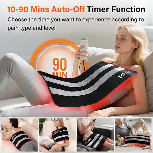 Alfavet Upgraded Red Light Therapy Mat for Body, 330 LEDs Medical-Grade TPU Red Light Therapy Pad, 660nm&850nm Infrared Light Therapy for Shoulder Back Pain Relief, 29.3" x 13" in Kuwait