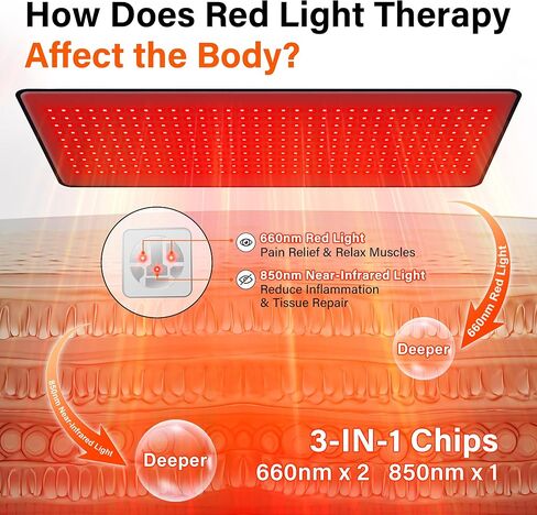 Alfavet Upgraded Red Light Therapy Mat for Body, 330 LEDs Medical-Grade TPU Red Light Therapy Pad, 660nm&850nm Infrared Light Therapy for Shoulder Back Pain Relief, 29.3" x 13" in Kuwait