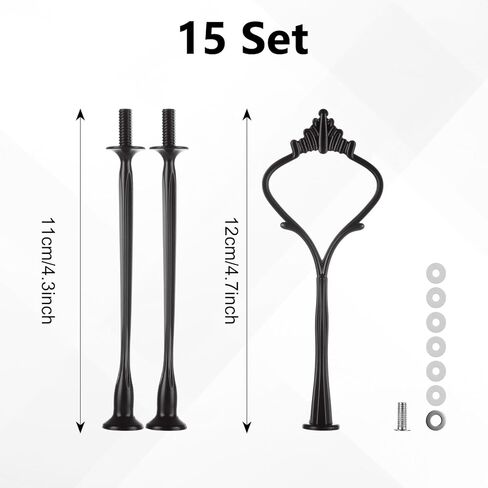 15 Set of Tiered Tray Hardware Kit, Tier Tray Hardware, Tiered Plate Hardware, Fruit Plate Holder Rod Fittings for Wedding Party Serving Cake Fruit Cupcake in Saudi Arabia
