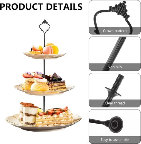 15 Set of Tiered Tray Hardware Kit, Tier Tray Hardware, Tiered Plate Hardware, Fruit Plate Holder Rod Fittings for Wedding Party Serving Cake Fruit Cupcake in Saudi Arabia