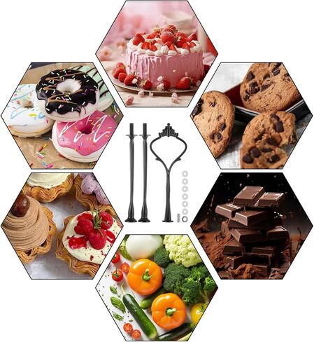 15 Set of Tiered Tray Hardware Kit, Tier Tray Hardware, Tiered Plate Hardware, Fruit Plate Holder Rod Fittings for Wedding Party Serving Cake Fruit Cupcake in Saudi Arabia