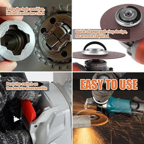 5/8''-11 Thread Adapter with 2Pcs 5/8''-11 Flange Lock Nut Kit Stainless Steel Diamond Core Drill Bit Adapter Suitable for XLOCK Angle Grinder Convert and Install Saw Blades, Polish Discs, etc in Saudi Arabia