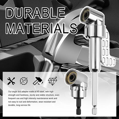 105 Degree Right Angle Drill Adapter Kit,Hex Magnetic Right Angle Drill Attachment with 25mm Screwdriver Bits Kit,Professional 90 Degree Drills Attachment for Narrow Space Repair in Saudi Arabia