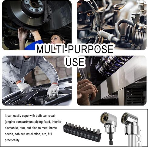 105 Degree Right Angle Drill Adapter Kit,Hex Magnetic Right Angle Drill Attachment with 25mm Screwdriver Bits Kit,Professional 90 Degree Drills Attachment for Narrow Space Repair in Saudi Arabia
