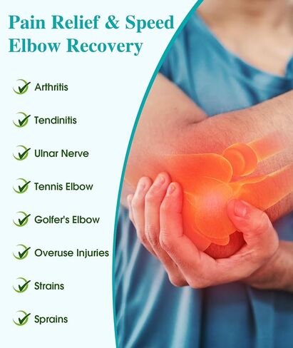 Oyakin Elbow Brace for Cubital Tunnel, Ulnar Nerve Entrapment brace, Adjustable Elbow Splint for Sleeping, Tendonitis, Tennis Elbow, Comfortable Stabilizer Support for Women and Men Fit Most in Saudi Arabia