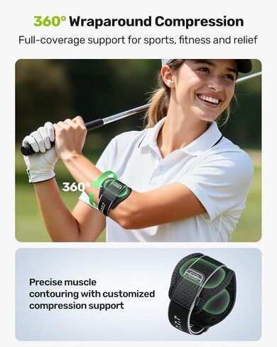 Rakiie Upgraded Tennis Elbow Brace for Men Women with 2 Silicone Pads, Adjustable Golfers & Tennis Elbow Strap for Tendonitis Pain Relief, Support for Sports, Fits Forearm 7.1''-14', Gray in Kuwait
