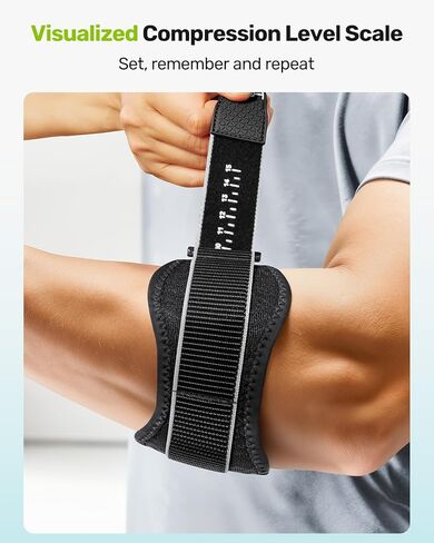 Rakiie Upgraded Tennis Elbow Brace for Men Women with 2 Silicone Pads, Adjustable Golfers & Tennis Elbow Strap for Tendonitis Pain Relief, Support for Sports, Fits Forearm 7.1''-14', Gray in Kuwait