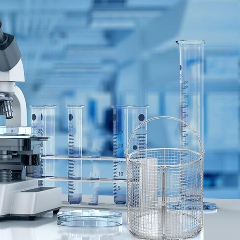 سلة غسيل أجزاء من الفولاذ المقاوم للصدأ من Ciieeo للمجوهرات والأجزاء الصغيرة ومعدات المختبرات، سلة تصفية للتنظيف بالموجات فوق الصوتية للاستخدام في المختبر in Kuwait