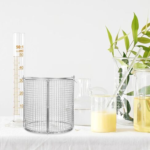 سلة غسيل أجزاء من الفولاذ المقاوم للصدأ من Ciieeo للمجوهرات والأجزاء الصغيرة ومعدات المختبرات، سلة تصفية للتنظيف بالموجات فوق الصوتية للاستخدام في المختبر in Kuwait