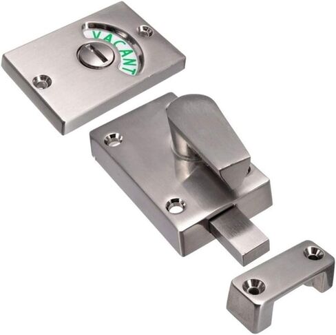 Hook-Latches 38x13x35mm Privacy WC Latch Vacant Engaged Door Lock Toilet Shower Cubicles Bathroom Indicator Bolt (Color : Satin Nickel) in Saudi Arabia