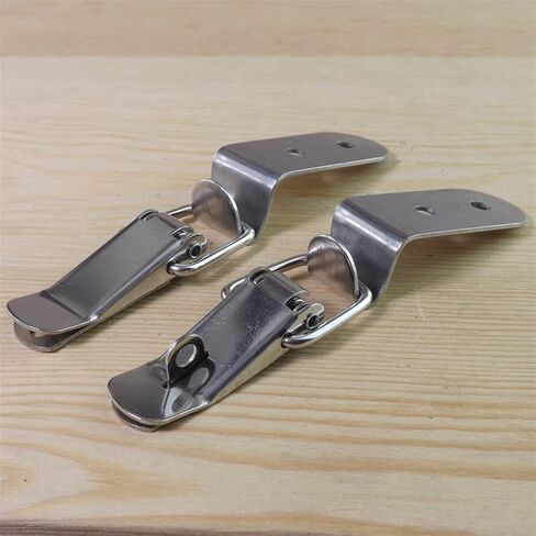 Latch Lock Degrees Duck-Mouth Buckle Hook Lock Stainless Steel Spring Loaded Draw Toggle Latch Clamp Clip Silver Hasp Latch Catch Clasp in Saudi Arabia