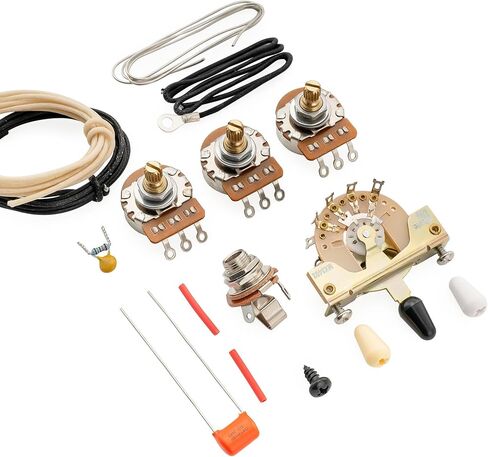 Musiclily Pro Electric Guitar Pre-wired Wiring Harness Upgrade for Import Style ST HH with 3-Way Switch and 1A1B Pots, Nickel Jack in Saudi Arabia