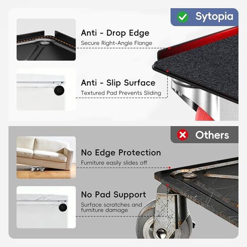 Sytopia 4000 LBS Penta Move Fruniture Movers, Furniture Movers with Wheels, Heavy Duty Furniture Dolly, 360° Rotation Wheels with Brakes, Safe and Easy Move for Furniture/Appliances (6.3 Inch, Red) in Saudi Arabia