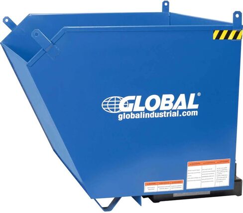 Global Industrial 1 Cubic Yard Low-Profile Self-Dumping Forklift Hopper, 6000 Lb. Capacity, Durable Steel Construction, Blue & Black, 51-1/4"L x 51" W x 28-3/16"H in Saudi Arabia