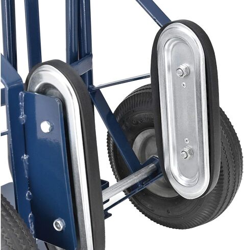 Global Industrial General Purpose Steel Hand Truck with Curved Handle & Stair Climbers, 10" Diameter Pneumatic Wheels, 14" W x 10" L Noseplate, 600 Lb. Capacity in Saudi Arabia