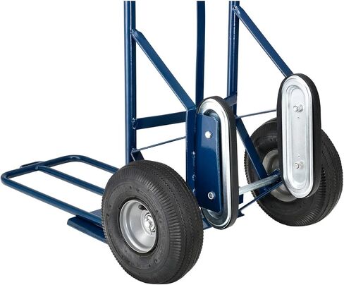 Global Industrial General Purpose Steel Hand Truck with Curved Handle & Stair Climbers, 10" Diameter Pneumatic Wheels, 14" W x 10" L Noseplate, 600 Lb. Capacity in Saudi Arabia