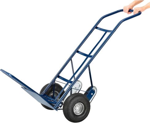 Global Industrial General Purpose Steel Hand Truck with Curved Handle & Stair Climbers, 10" Diameter Pneumatic Wheels, 14" W x 10" L Noseplate, 600 Lb. Capacity in Saudi Arabia