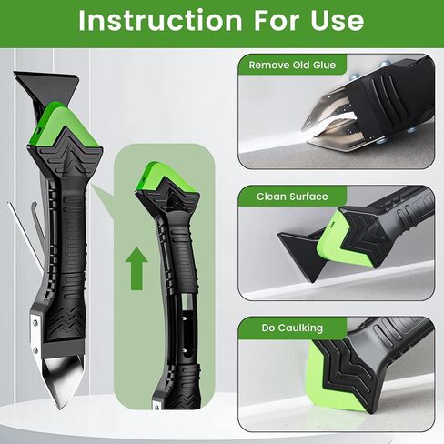 Professional Caulk Gun Kit with Caulk Remover & Silicone Sealant - 5 in 1 Caulking Tool Set for Caulking Removal, Includes Caulking Gun Tool, Silicone Scraper in Kuwait