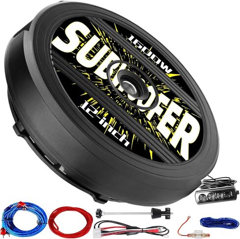 12 "مضخم الصوت الإطاري النشط - 1600 واط ، مضخم صوت للسيارة ، مضخم صوت للسيارة مع جهاز التحكم عن بُعد | مصمم خصيصًا للبئر الإطارات بئر | in Kuwait