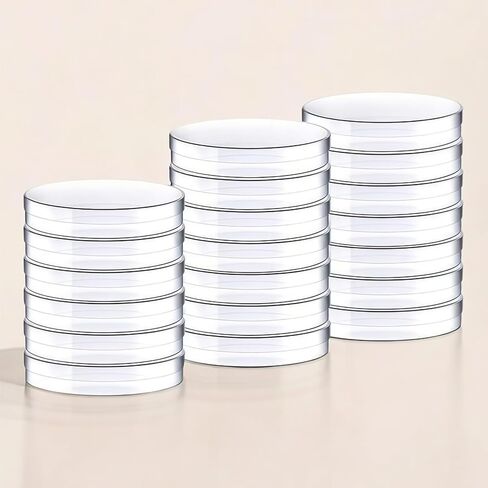 30 عبوة من أطباق بيتري البلاستيكية السميكة مع أغطية فضفاضة، طبق بيتري معقم للبحث البيولوجي مقاس 60 × 15 مم، أطباق ثقافية لمشاريع العلوم المدرسية، أطباق ثقافة قابلة للتكديس للتجربة المعملية، ﻿ in Kuwait