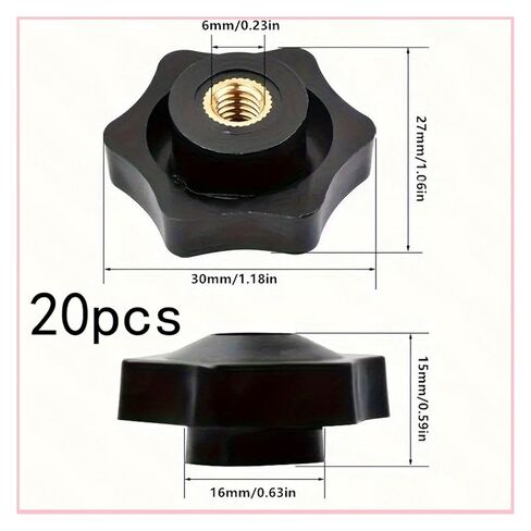 Plum Blossom Handle Nuts 20 Pcs M6 Star Knob Durable for Industrial Machinery in Saudi Arabia