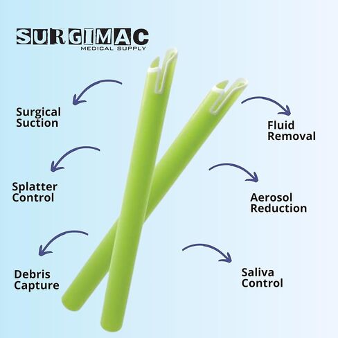 SurgiMac Comfy Vented High-Volume Evacuator (HVE) Tips Soft Green Disposable Suction Tips 100/Pk in Saudi Arabia