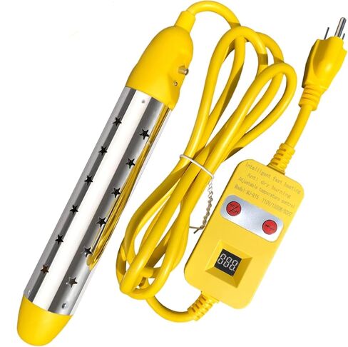 Portable Water Heater – 1300W Immersion Heater for Bathtub with Switch Control, Bucket, Hot Tub, and Mini Inflatable Pool – Fast Heating with Rust-Resistant 304 Stainless Steel Cap(Black) in Saudi Arabia