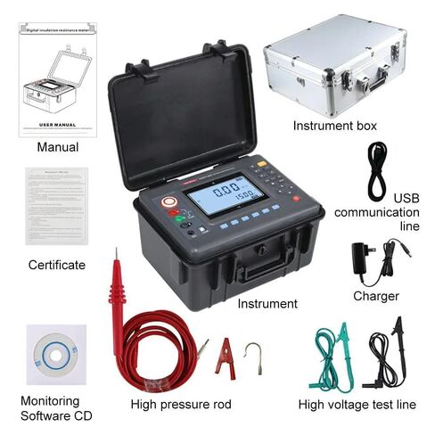 High Voltage Insulation Resistance Meter Touch Screen HV Insulation Resistance Tester with Max Output Voltage 5KV Max Test Resistance 10TΩ Max Short Circuit Current 5mA PI DAR Test RAMP FR Mode in Saudi Arabia