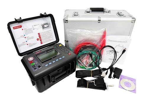 High Voltage Insulation Resistance Tester Megohmmeter with Rated Voltage 100V 250V 500V 1000V 2500V 5000V USB Interface Insulation Resistance 0.01MΩ-10TΩ Resolution 0.01MΩ DC Current 0.1nA-6mA in Saudi Arabia