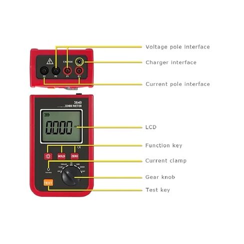 Resistance Tester, ETCR3640 Portable Milliohmmeter 1mΩ-200kΩ DC Low Value Resistance Tester Precision 4-Wire Method AC/DC 2 Channel Multimeter in Saudi Arabia