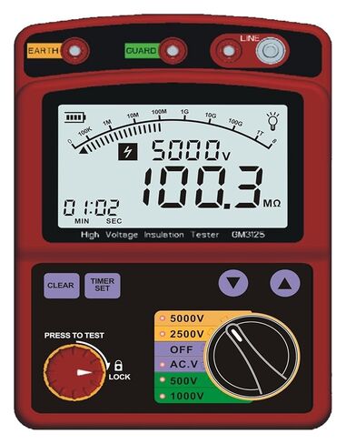 Resistance Tester, LCD High Voltage Insulation Tester Portable Digital Resistance Meter DC/AC Auto Discharge in Saudi Arabia